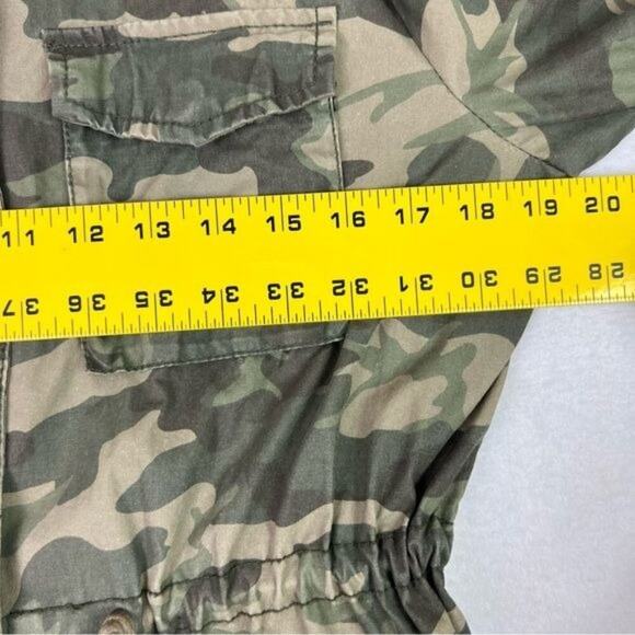 Old Navy Jacket Camo Women Medium Green Military Cargo Utility Drawstring Pocket - Picture 10 of 10